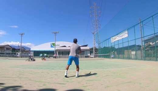 ［テニス］プロテニスプレイヤー斉藤貴史のポイント練習　Tennis court view by professional tennis player