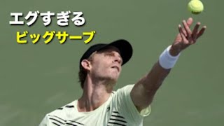 【テニス】サーブが得意だと、いかに有利かがよく分かる動画【サーブ】tennis big serve