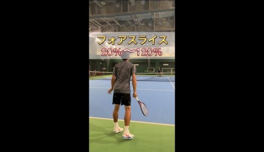 元日本1プロテニスプレイヤーのフォアスライス20%~120%【テニス】