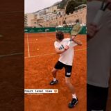 Stefanos Tsitsipas practicing in Monte-Carlo  (Awesome court level view) #tennis